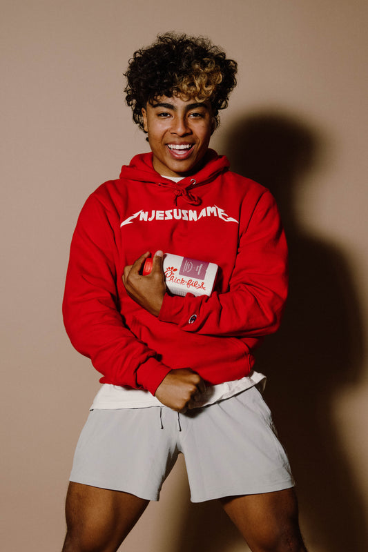IN JESUS NAME x Champion Hoodie(Red)