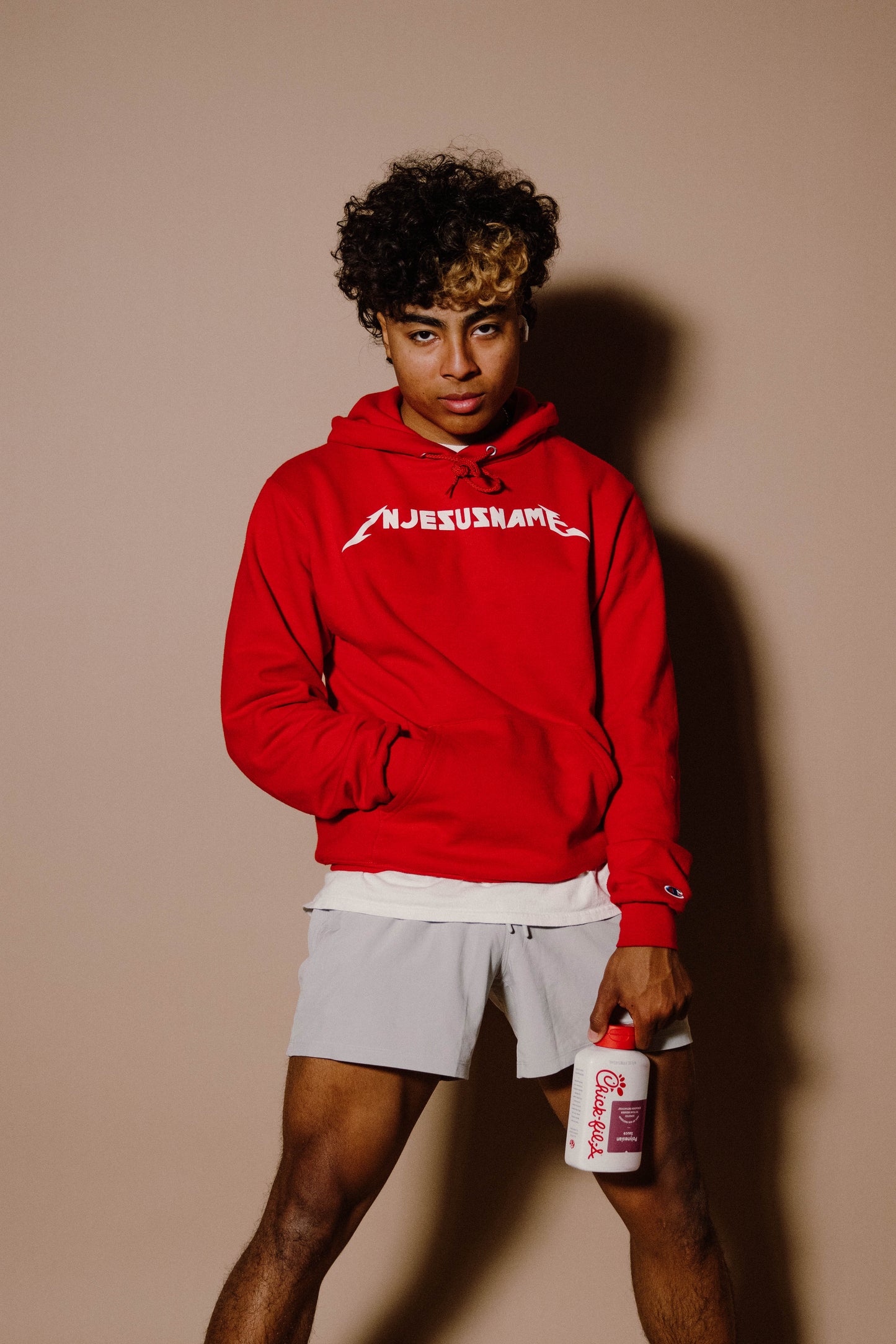 IN JESUS NAME x Champion Hoodie(Red)